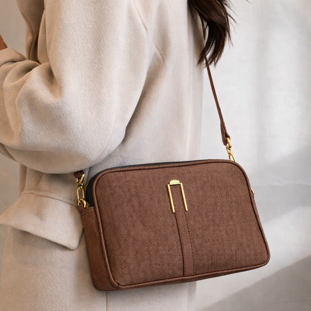 Brown Crossbody Sling Bag - Himkhand Bag House